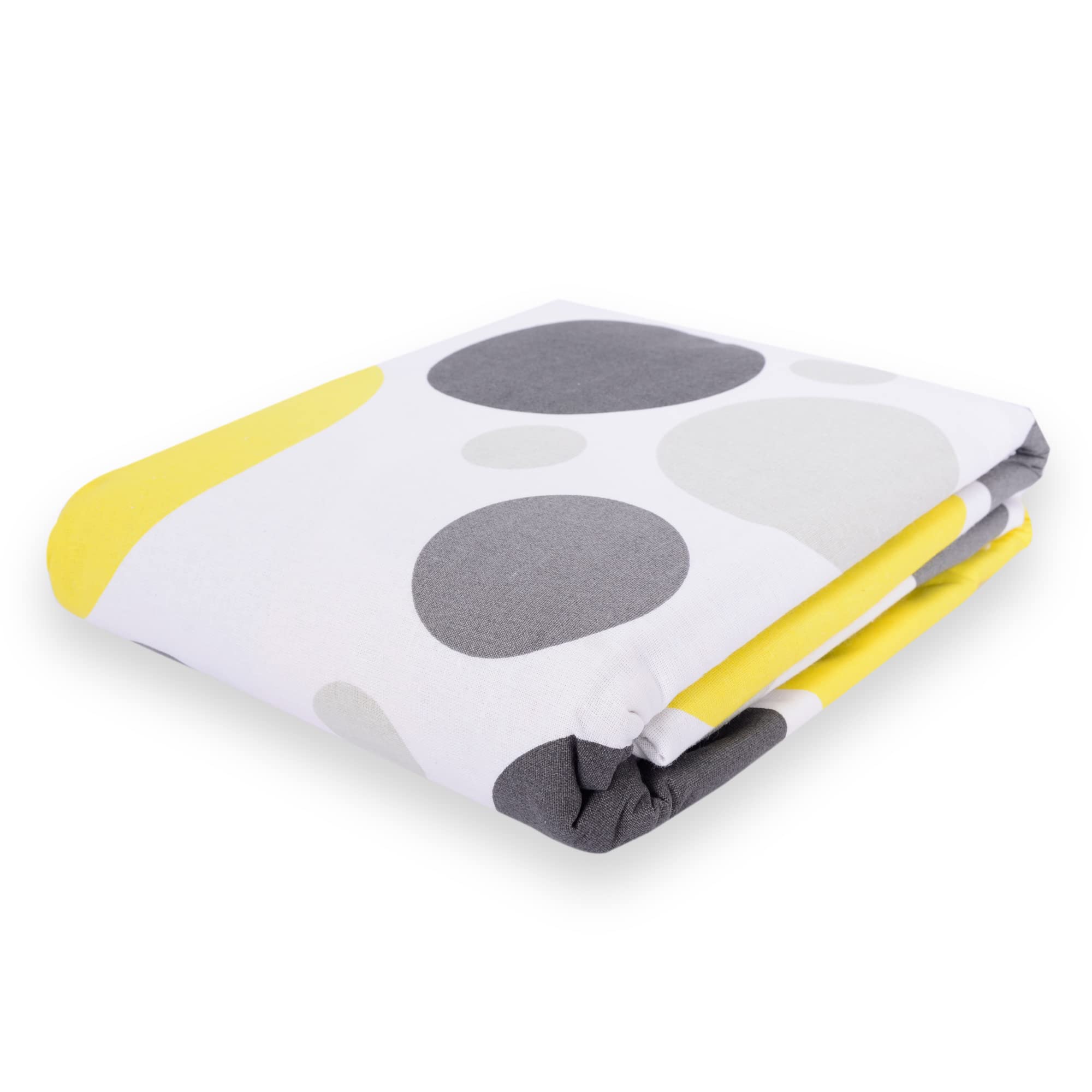 Divine Casa 100% Cotton All Season Reversible Dohar Double Bed Size | AC Blanket | Lightweight Bed Winter Blanket (Silver and Lemon, Geometric)| TC - 120