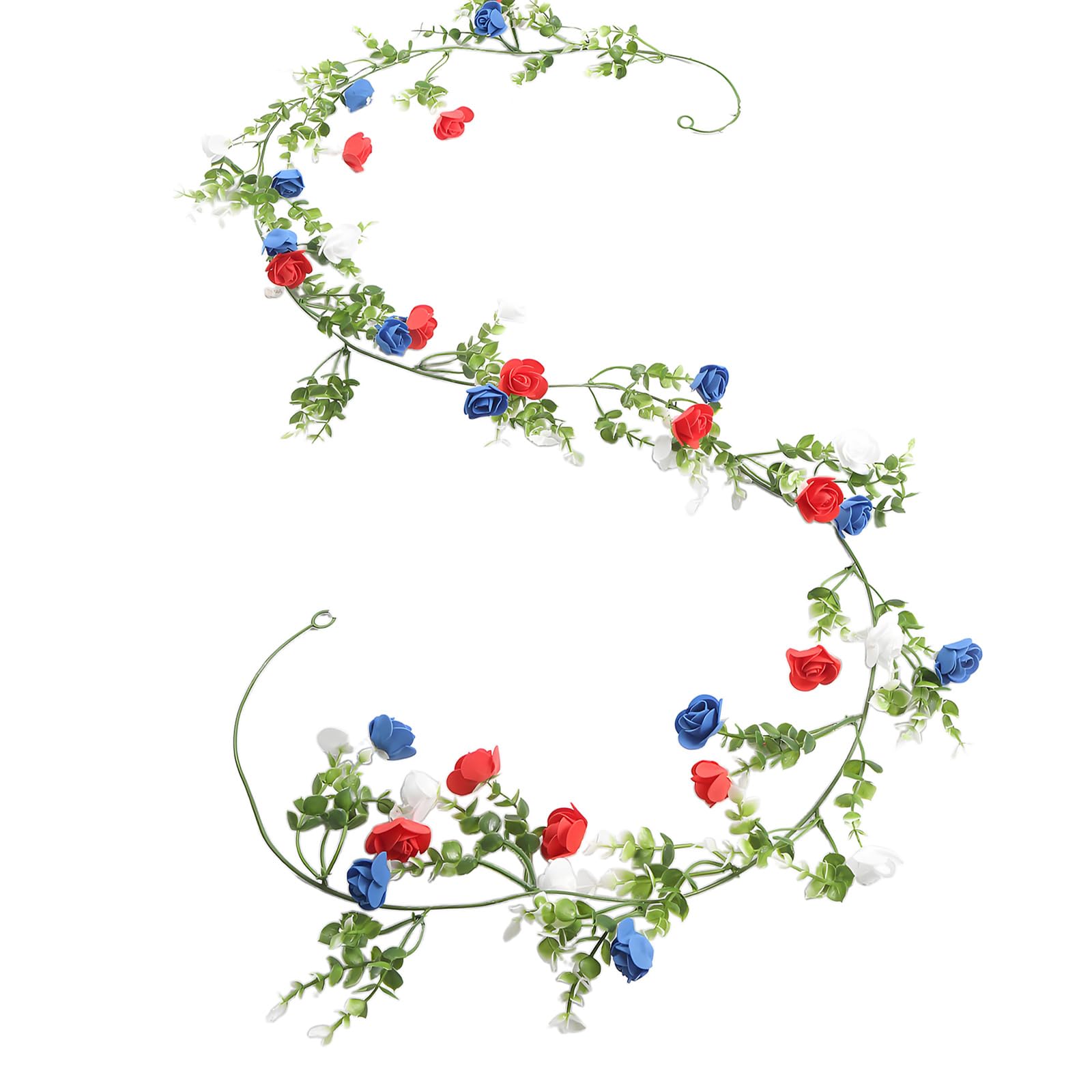 Flexible Faux Flower Garlands Patriotic Wreath Ideal for Home and Outdoor Independence Day Decoration Independence Day Decorations