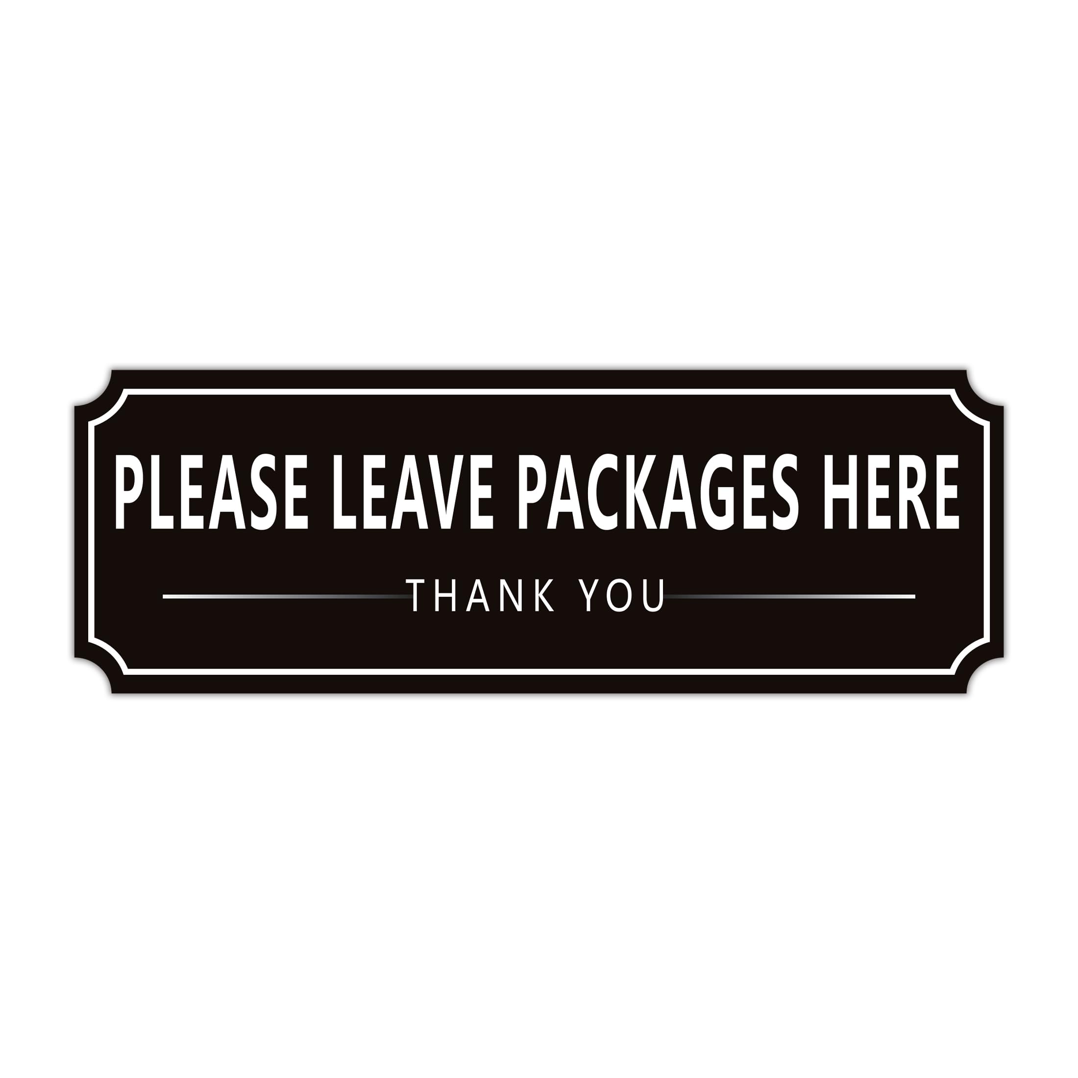 Please Leave Packages and Deliveries Here Sign Sticker, Self-Adhesive Waterproof Modern Deliveries Sign for Packages, Please Place Packages in Box for