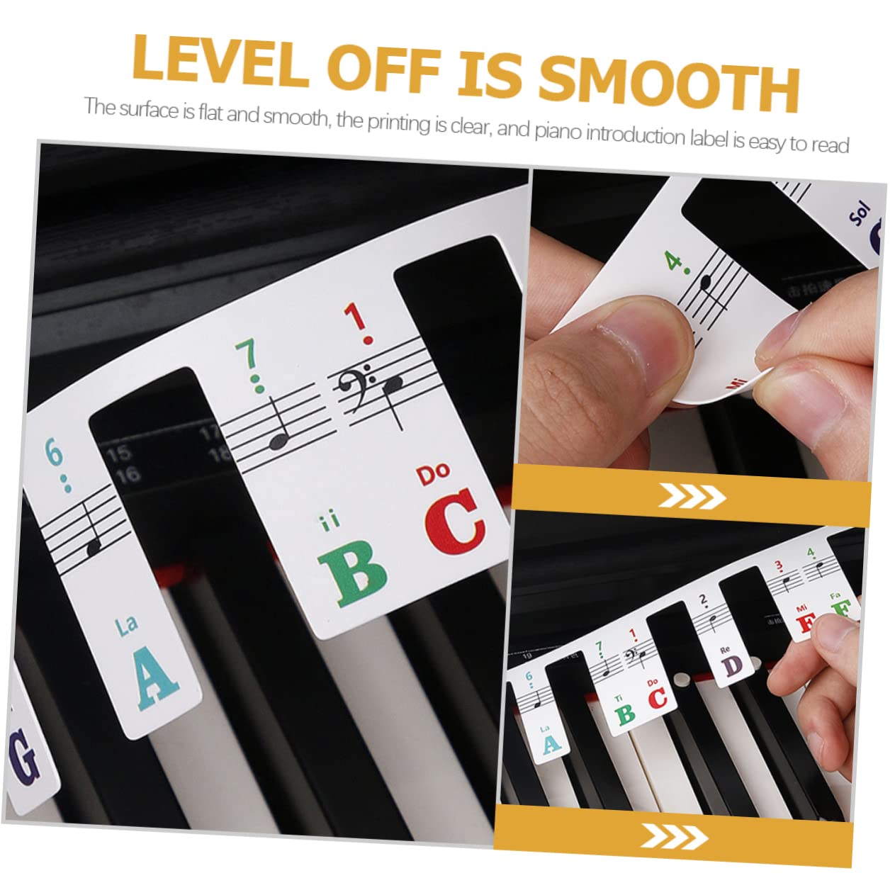 Adesivi per Tastiera Piano 88 Tasti in Pvc Non Adesivi, Facili da Usare e Rimuovere, Strisce Note Musicali per Guida Tasti Professionale e Pratica