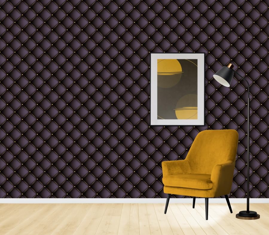 Image of Self-Adhesive 3D Decorative Abstract Wallpaper Specific Product for Bedroom, Living Room, Kids Room, Play Room, Office Wallpaper for Home Decor, Size (16x48 Inches Each Brown Strip)