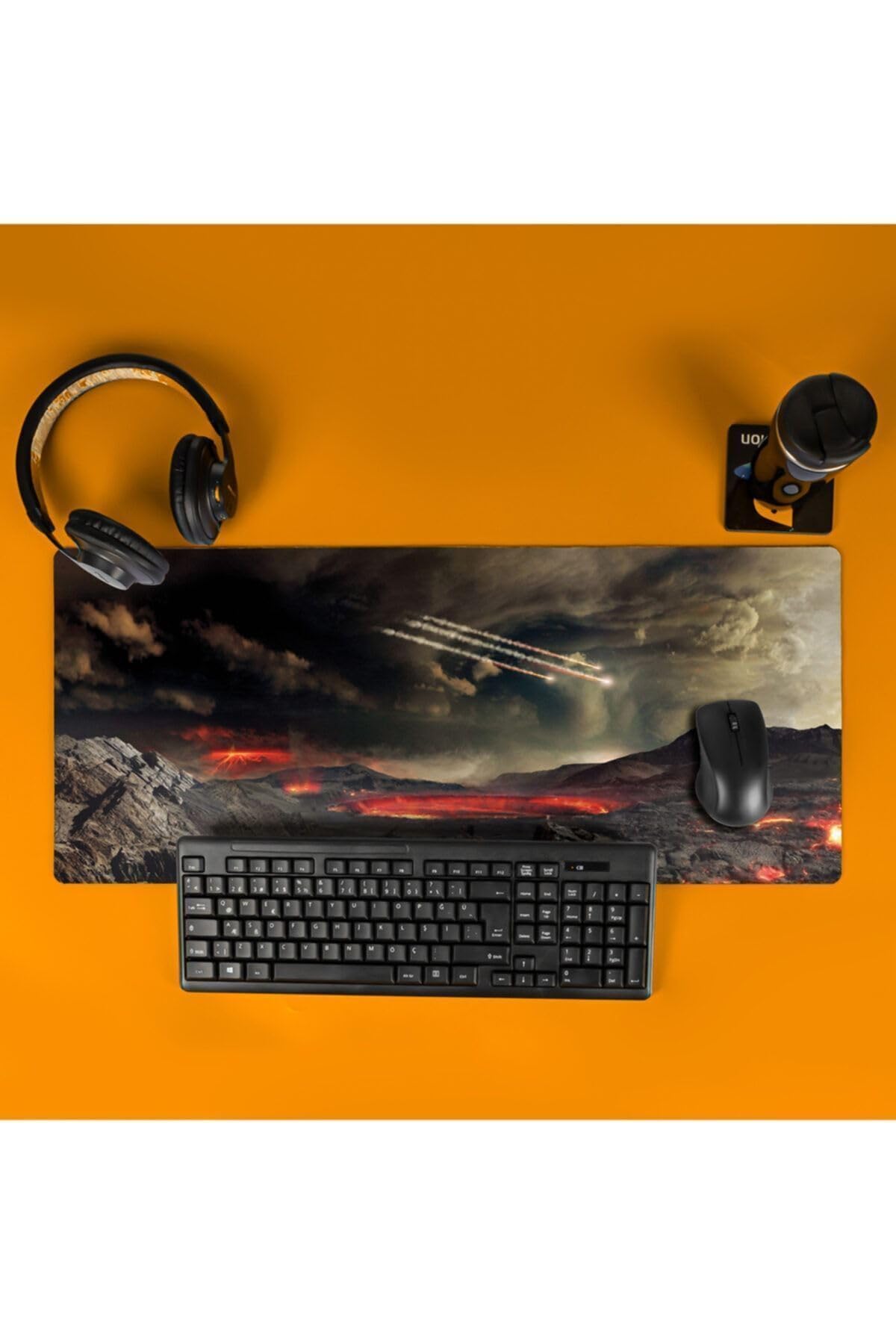 Fantastik Manzara Temalı Büyük Boy Mousepad – 70x30 cm | Kaymaz Tabanlı, Yüksek Çözünürlüklü Masaüstü Oyun ve Çalışma Mouse Pad