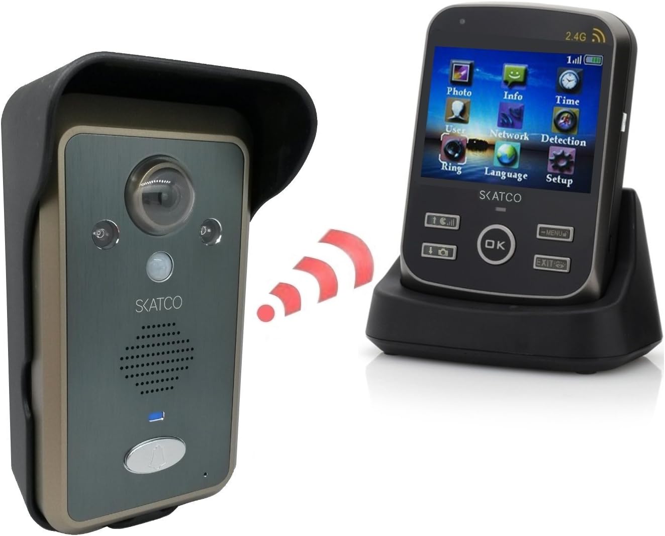SKATCO Wireless Intercom Doorbell Camera Entry System 1000 Ft. Range - NEW version May 2016