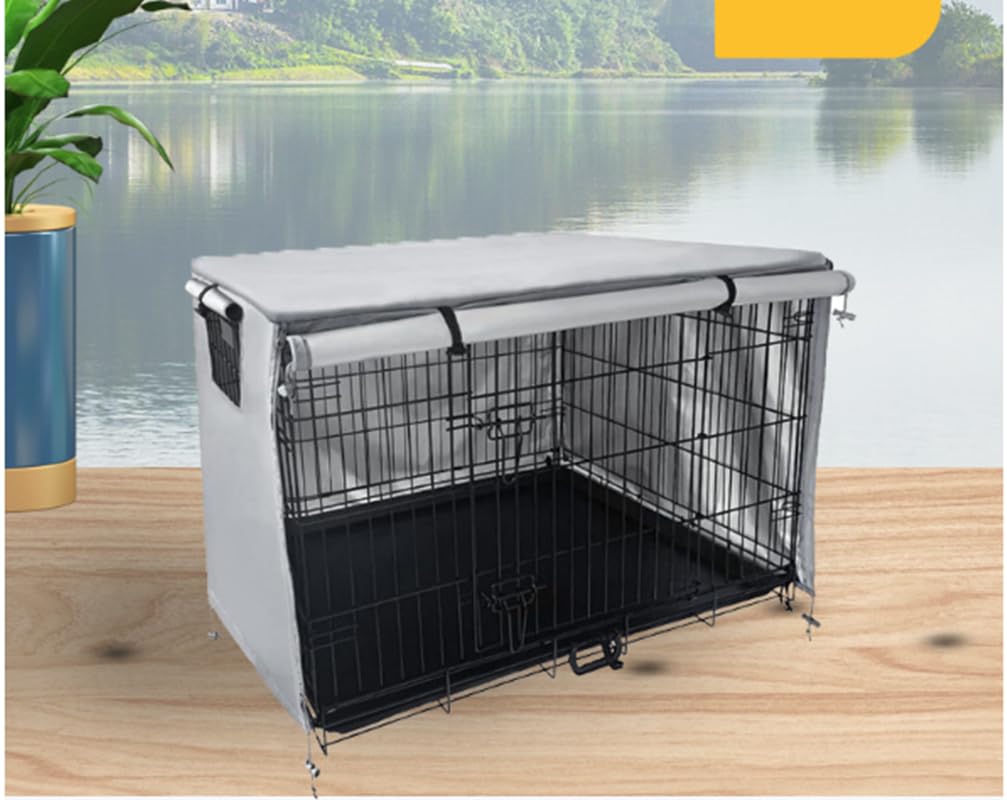 ousse pour Cage à Chien, Housse Coupe-Vent pour Cage,Durable et Coupe-Vent, pour Cage Métallique, Protection Intérieure et Extérieure 109 * 74 * 76cm