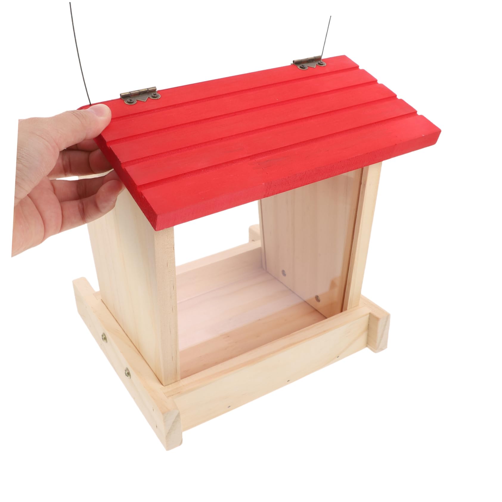 Wetterfester Hängender Holz Vogelfutterhaus mit Mehreren Sitzstangen Einfache Installation für Garten Balkon Terrasse Futterstation für Wildvögel Wie Kanarienvögel Wellensittiche