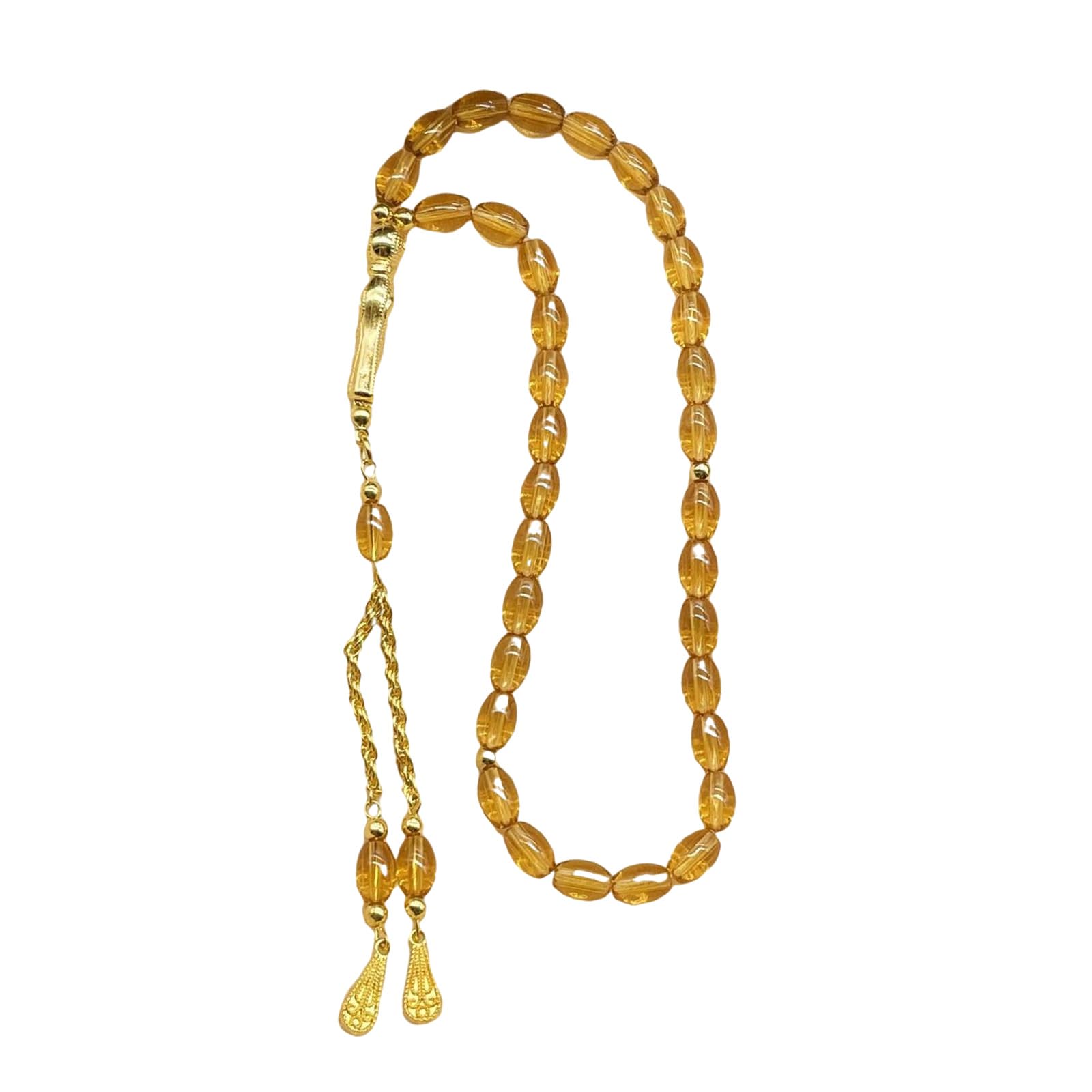 Maxtonser Oval Beads Glass Islamics Beads Tasbih With Gold Tassels Perfect For Daily Devotion And Meditation Cultural Event