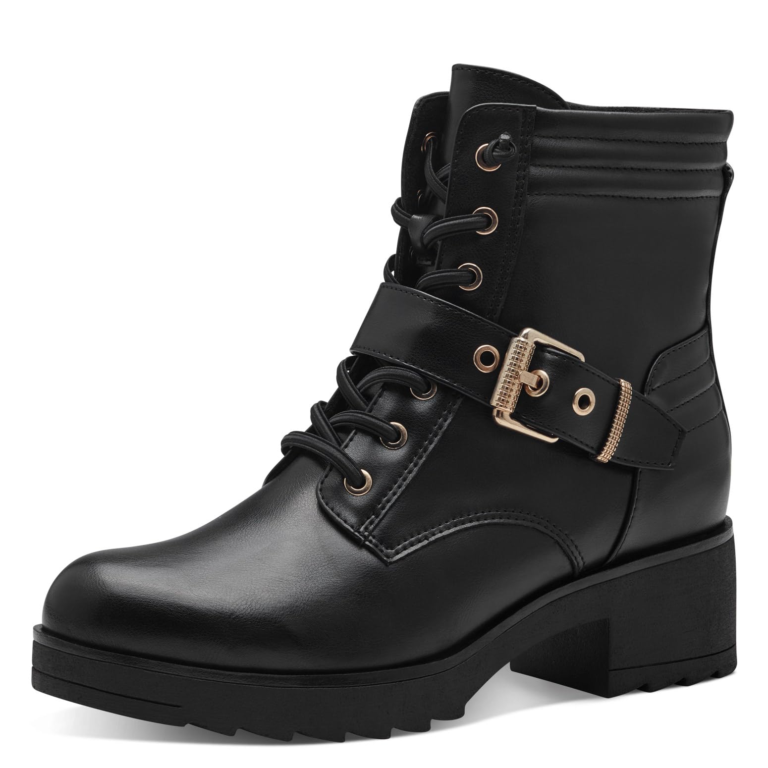 MARCO TOZZI Damen Stiefeletten zum Schnüren mit Blockabsatz mit Reißverschluss