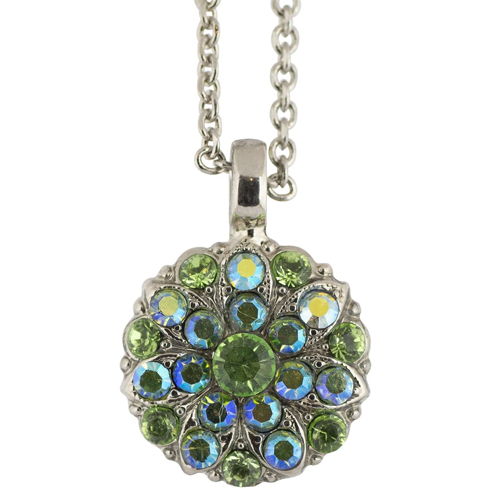 Mariana Jewelry Guardian Angel Green Necklace, Rhodium Plated with Crystal, Nature Collection 5212 214AB SP,Purple(MAR-N-5212 214AB RO)