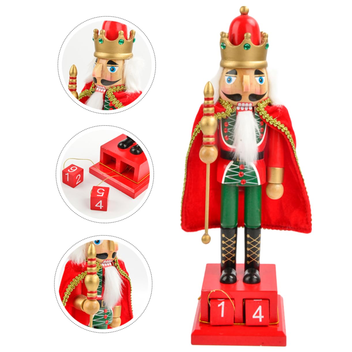 Ipetboom Adorno de Muñeco de Madera para Navidad Calendario de Cuenta Regresiva Decoración Festiva