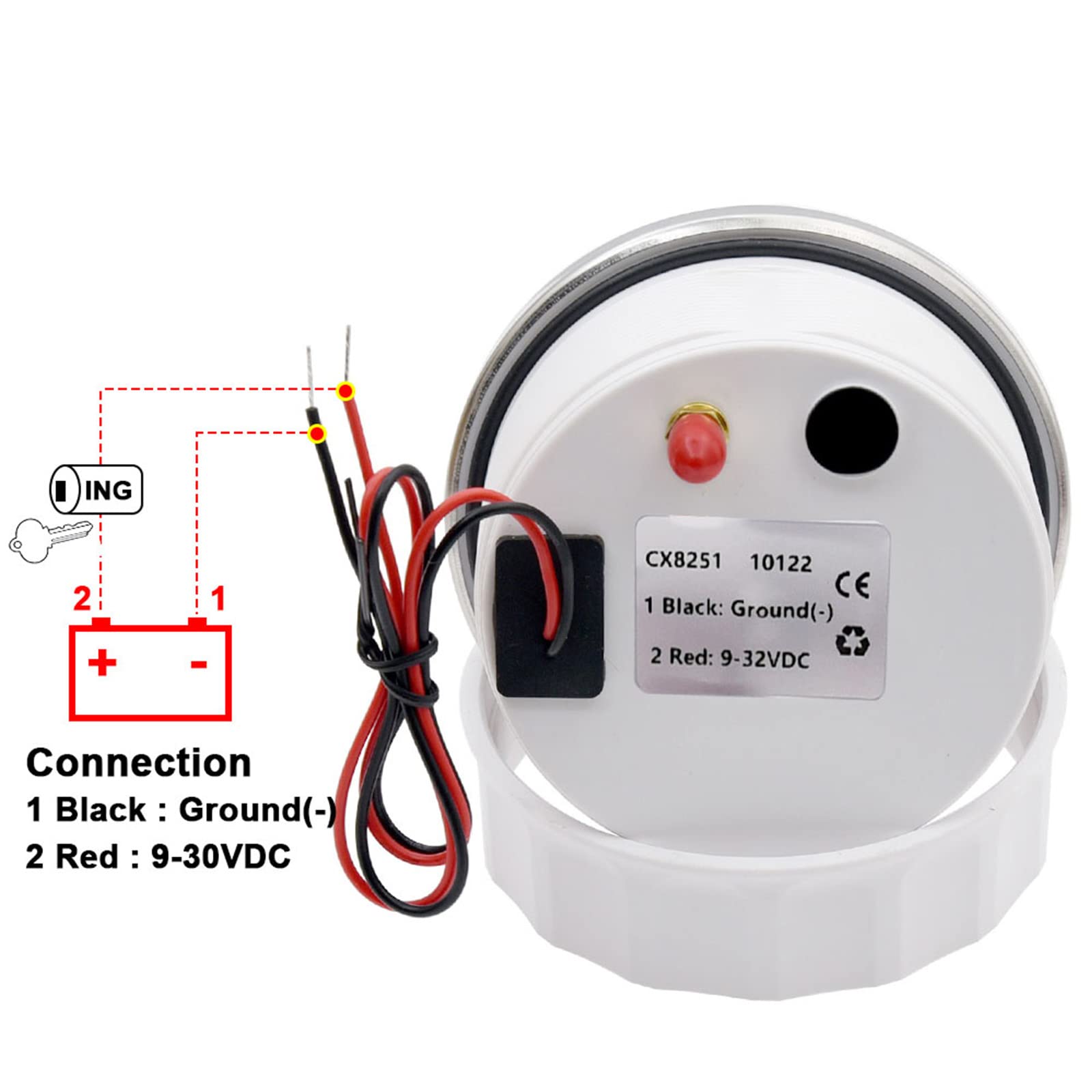 Geloo GPS 85 mm Tachimetro TFT regolabile Mph Nodi Km/h Contachilometri digitale con antenna GPS per barca auto camper RV (nero)
