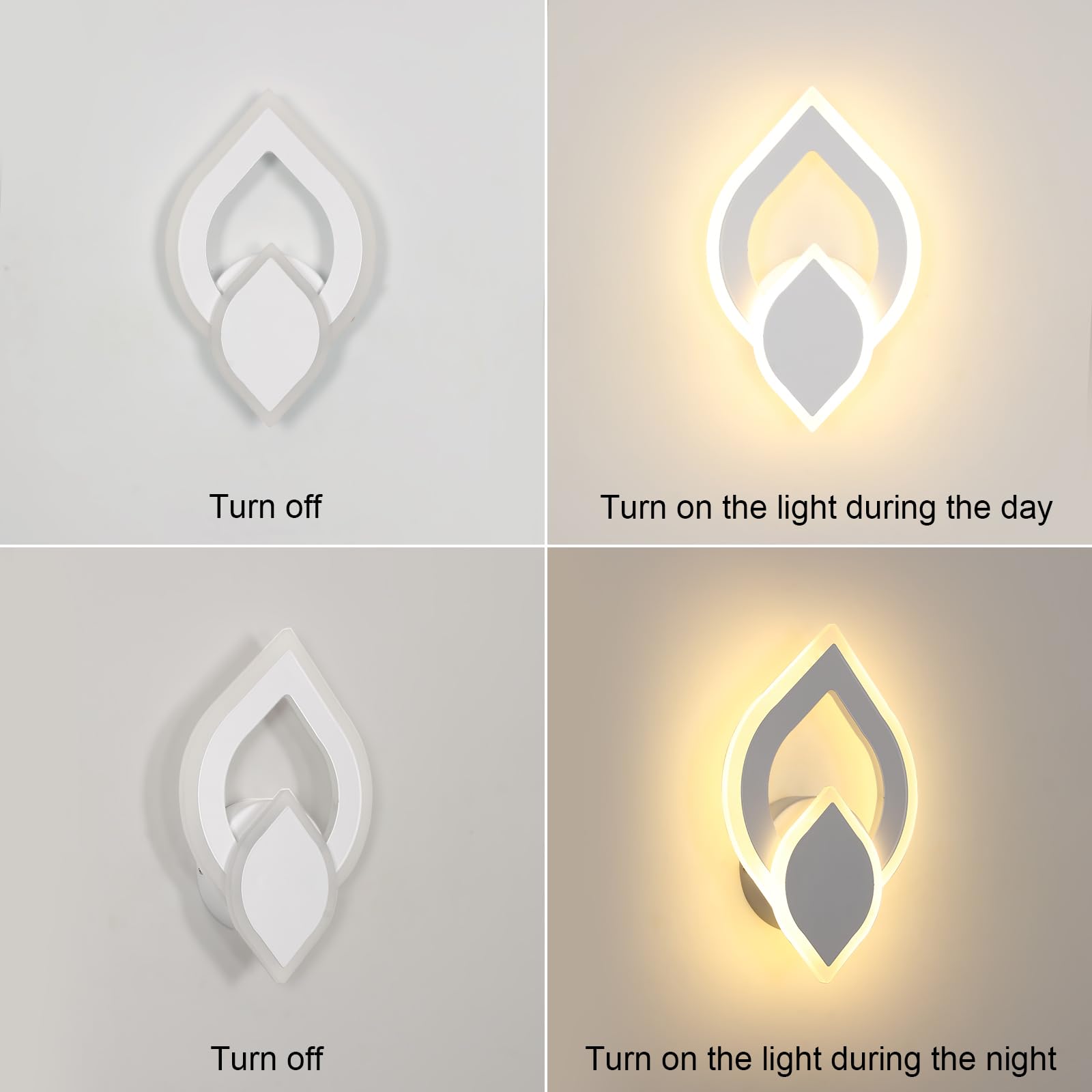 Lámpara de Pared LED 16W, Apliques de Pared LED Escaleras Interior 1800LM, Diseño Creativo Moderno Luz de Pared Acrílico para Dormitorio Salon Pasillo, Blanco Cálido 3000K, Blanco