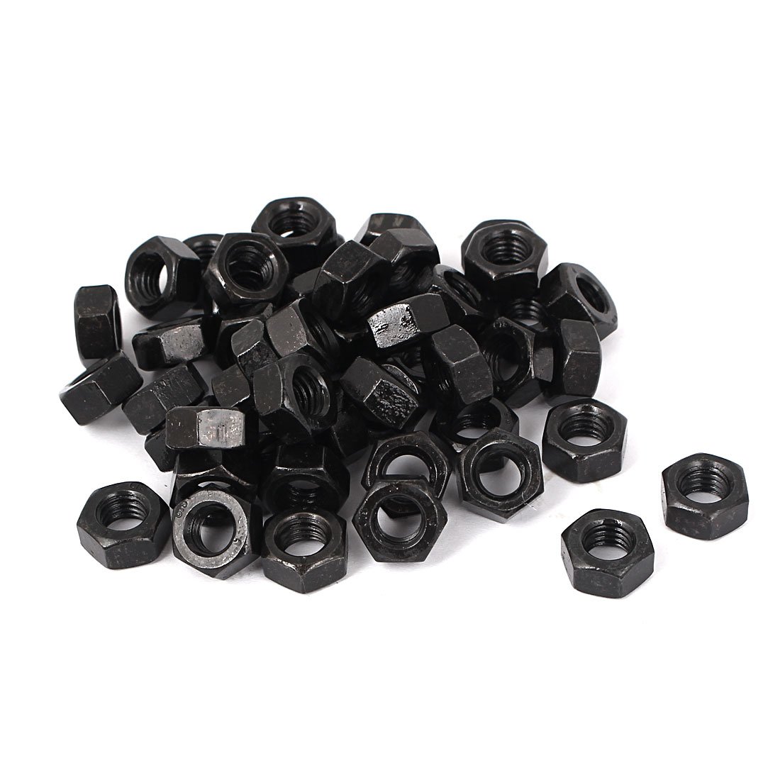 Uxcell Black Sourcingmap M8 Carbon Steel Grade 8 Hexagon Hex Nut 50Pcs