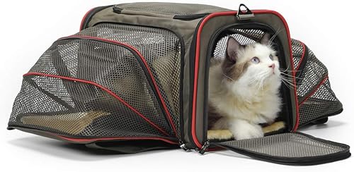 Vista 68 de Petsfit transportador de perros expandible para viajes con colchoneta de lana, aprobado por la mayoría de las aerolíneas, transportador de mascotas