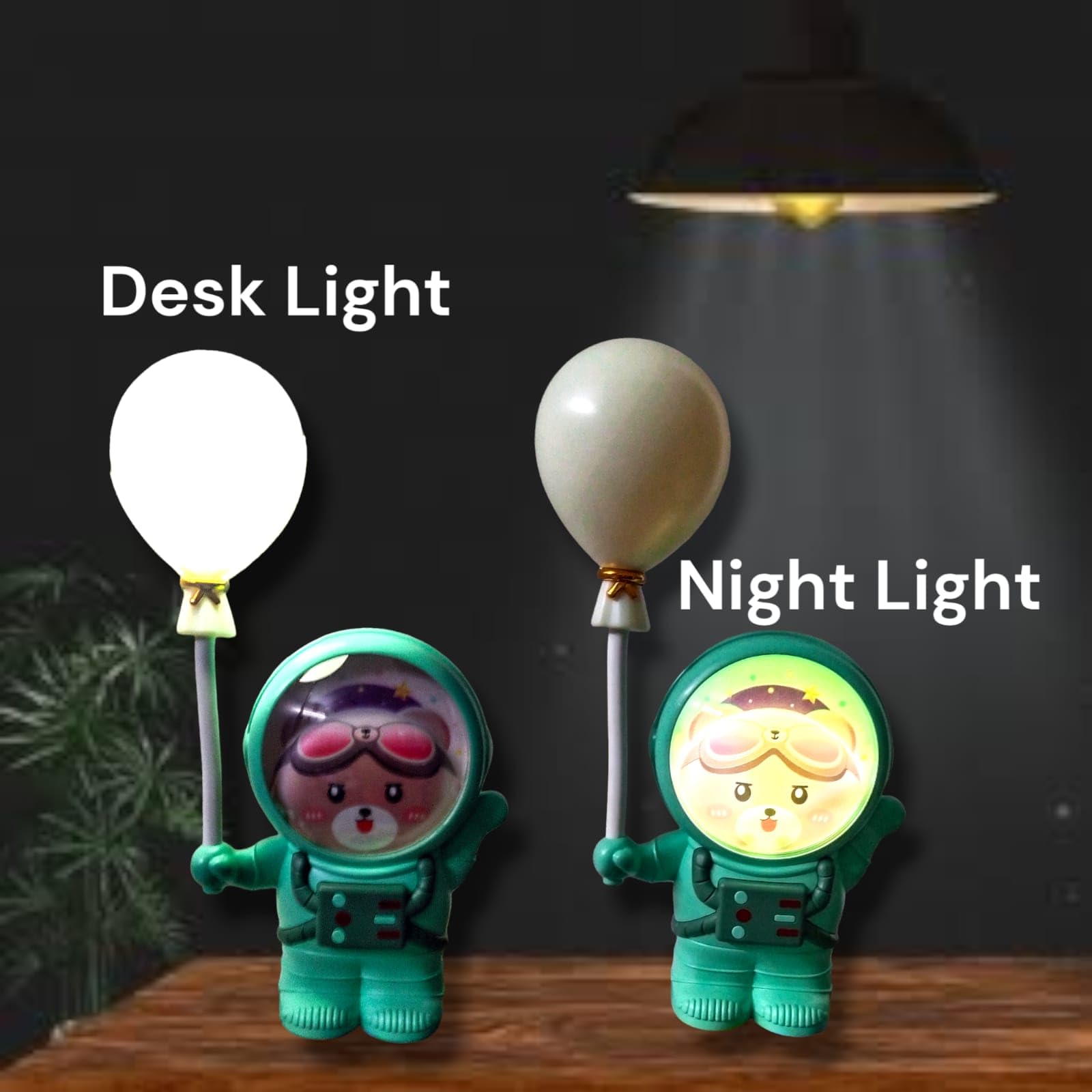 CARU CRAFT Desk Lamp Cartoon Shaped Manual Pencil Sharpener, Table Sharpener Machine with Rechargeble LED Light Table Lamp for School, Office, Stationery Gift for Birthday (Bear Green) 3