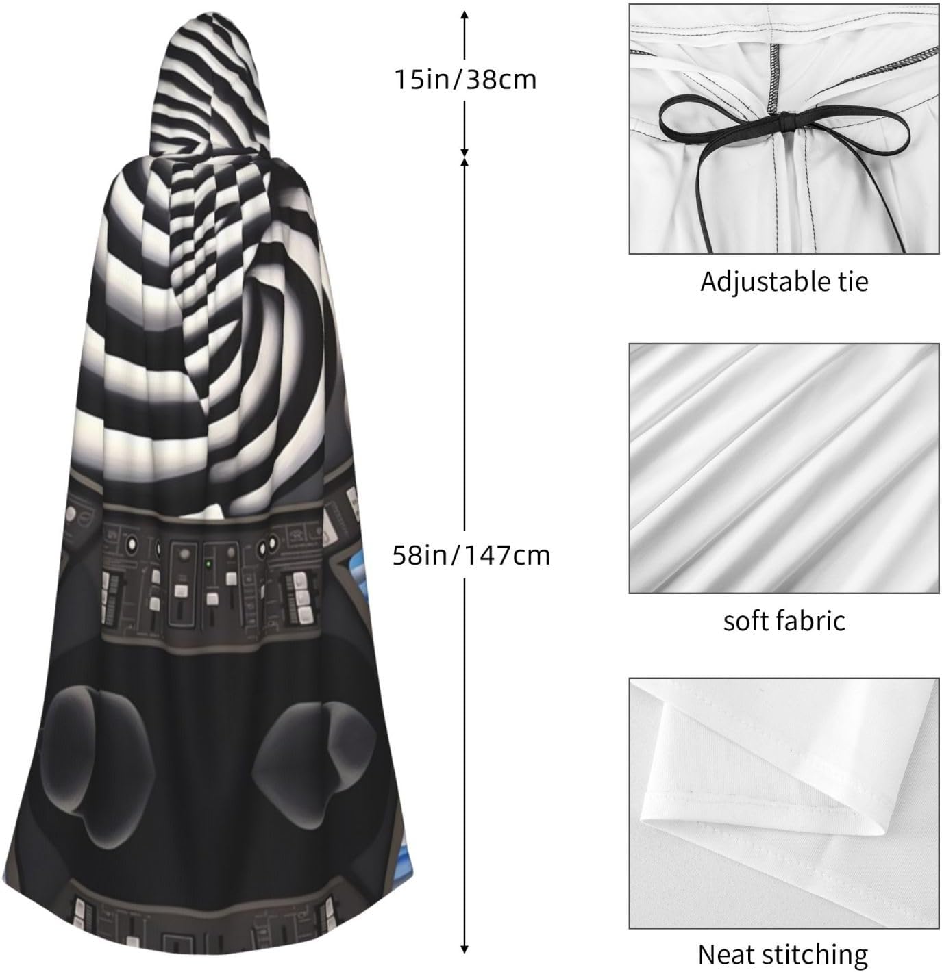 Close up of Ship Control Panel Unique Darkness Poncho Shawl - Customizable Wearable Blanket for Women, Perfect Halloween Costume Accessory, Knight, Akatsuki, and More