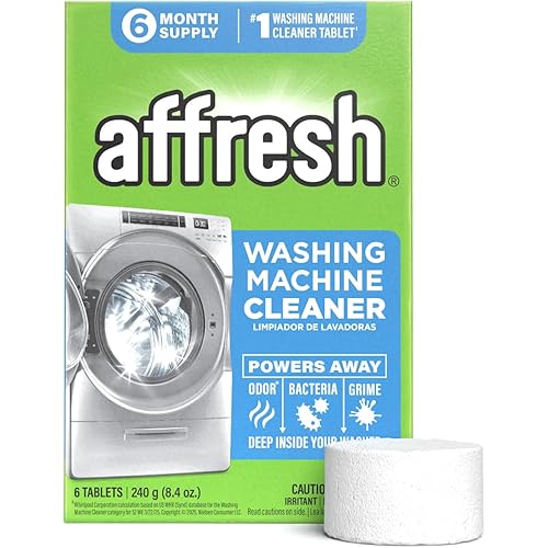 Affresh Washing Machine Cleaner, Helps Power Away Odor Causing Bacteria & Grime Deep Inside Pump, Valve & Hoses, 6 Time Release Tablets, 6 Month Supply