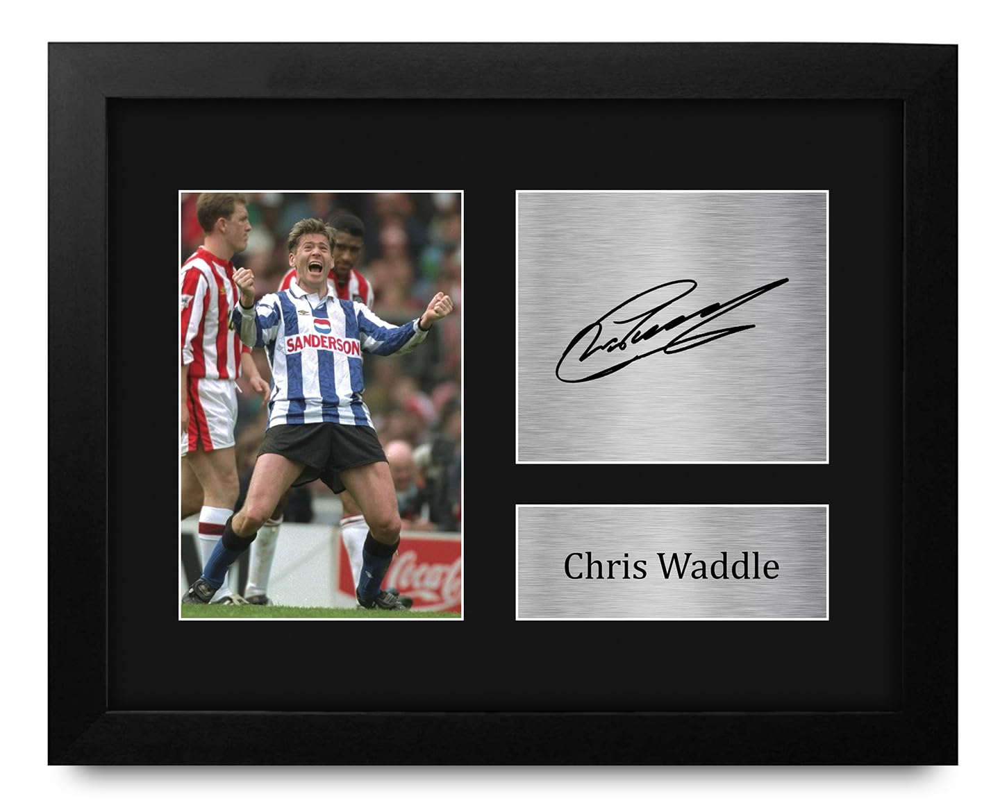 HWC Trading Chris Waddle Sheffield Wednesday Framed Gifts Printed Signed Autograph Picture for Fans and Supporters - US Letter Size