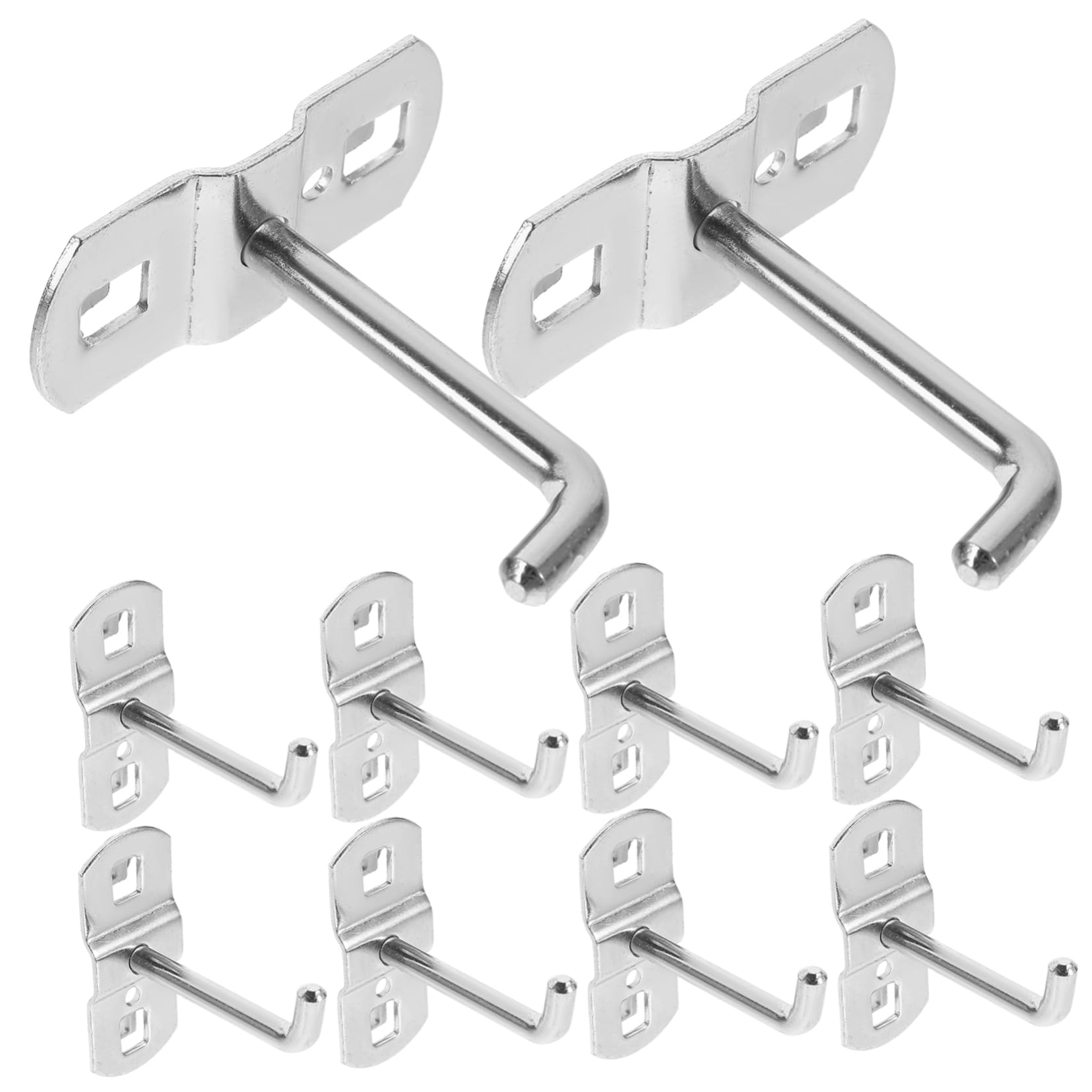 MUSISALY 12 Pcs Tool Hook Storage Hooks Exhibition Hook Cabinet Display Rack Hook S Hooks Flat Bottom Wok Holder Slat Wall Hanging Hooks Practical Hook Light Hooks Silver Iron