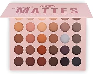 W7 Just Mattes Pressed Pigment Palette - 30 Natural Nude Colors - Flawless Long-Lasting Every Day Vegan Makeup
