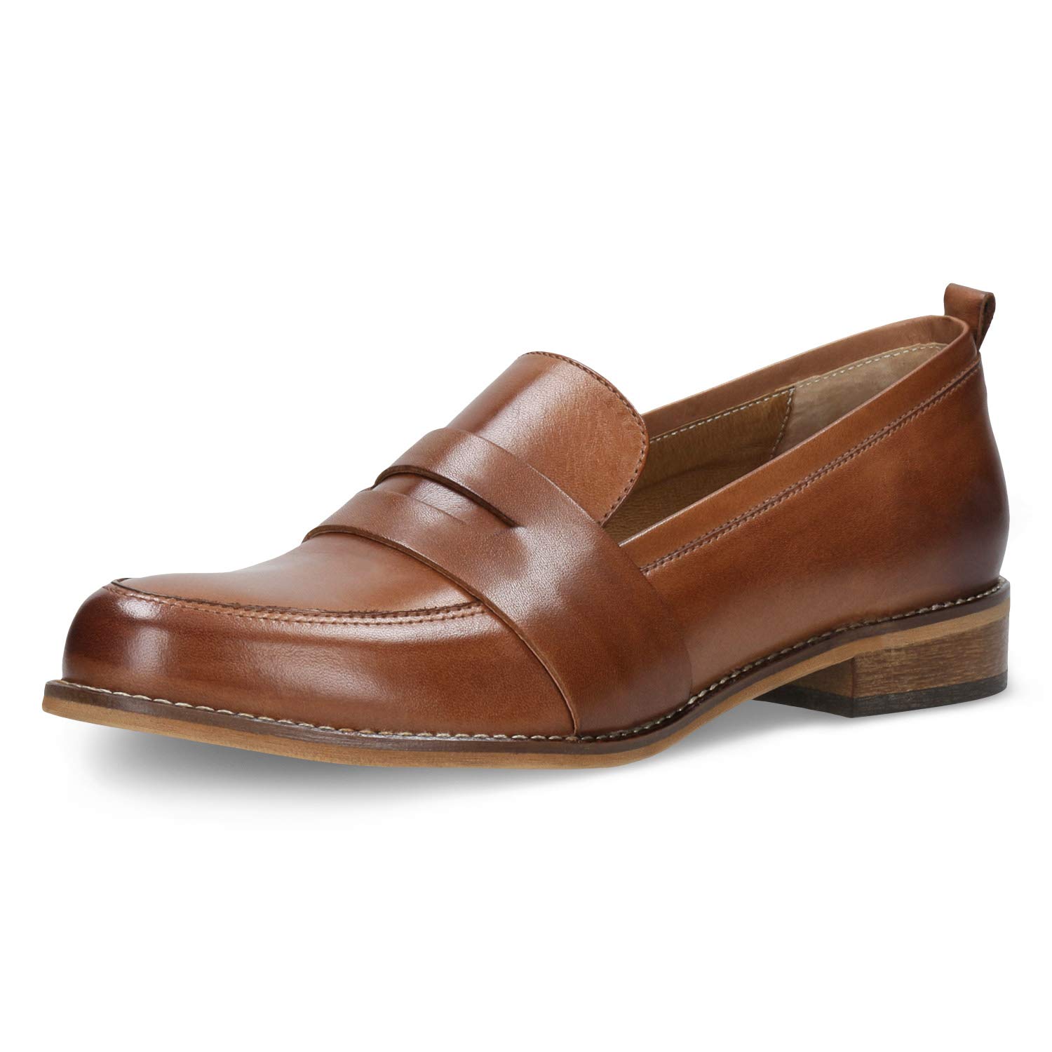 Wojas Mokasyny Damskie, Wsuwane Buty Skórzane, Wygodne i Eleganckie Półbuty - Jasnobrązowe