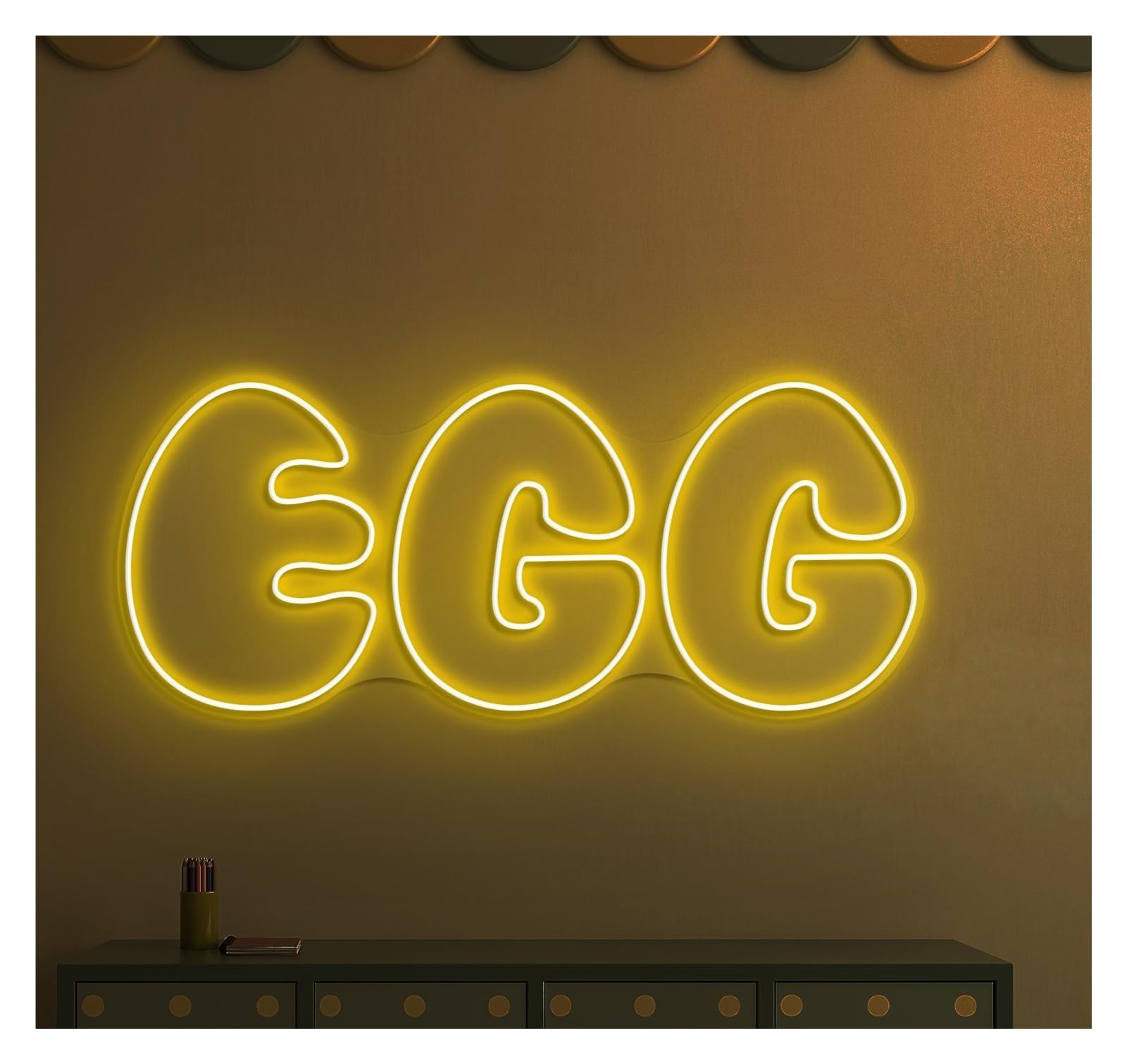 RONGCH Hanging Art Signs Egg Neon Sign Breakfast Food Wall Decor Cafe Art Kitchen Storefront Window Display Business Entrance 45cm(Style B)