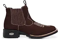 Botina Texana Country Bota Bico Quadrado Sola Viola Cano curto