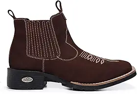 Botina Texana Country Bota Bico Quadrado Sola Viola Cano curto