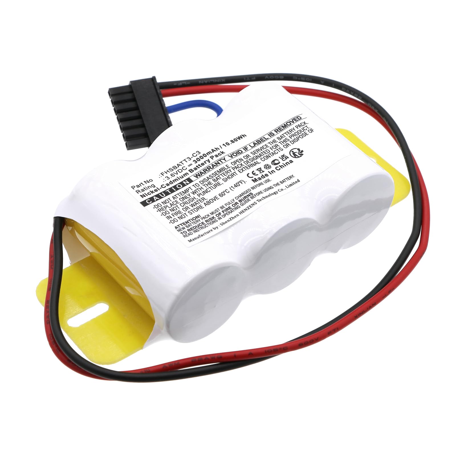 Synergy Digital Emergency Lighting Battery, Compatible with Fullham FHSBATT3-C3 Emergency Lighting, (Ni-CD, 3.6V, 3000mAh) Ultra High Capacity, Replacement for Fullham FHSBATT3-C3 Battery