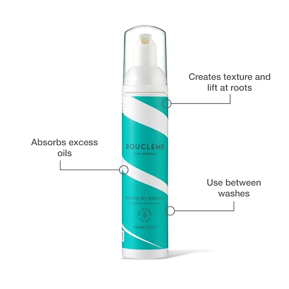 Boucleme Foaming Dry Shampoo - Revive Roots - Build Volume - Create Texture Between Wash Days 97% Plant Powered and Vegan - 3.4 fl oz
