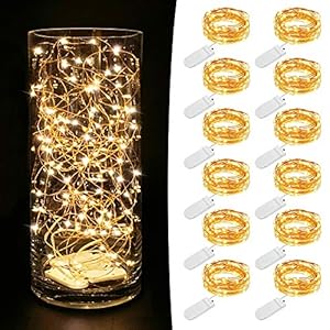 MUMUXI LED Fairy Lights Battery Operated String Lights [12 Pack], 7.2ft 20 Battery Powered Fairy Light | Mini Fairy…