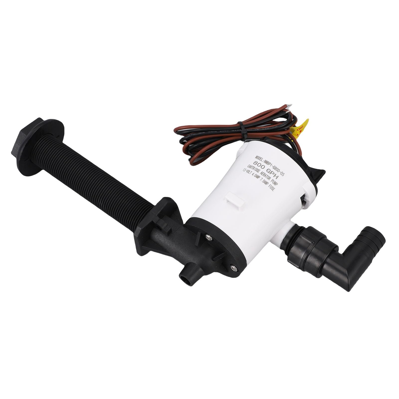 Jiawu Pompa per Pozzo del Vivo 800GPH Aeratore Sommergibile per Serbatoio Esca 12V, Pompa di Sentina per Barca Marina in ABS Ad Alto Flusso con Protezione Accensione