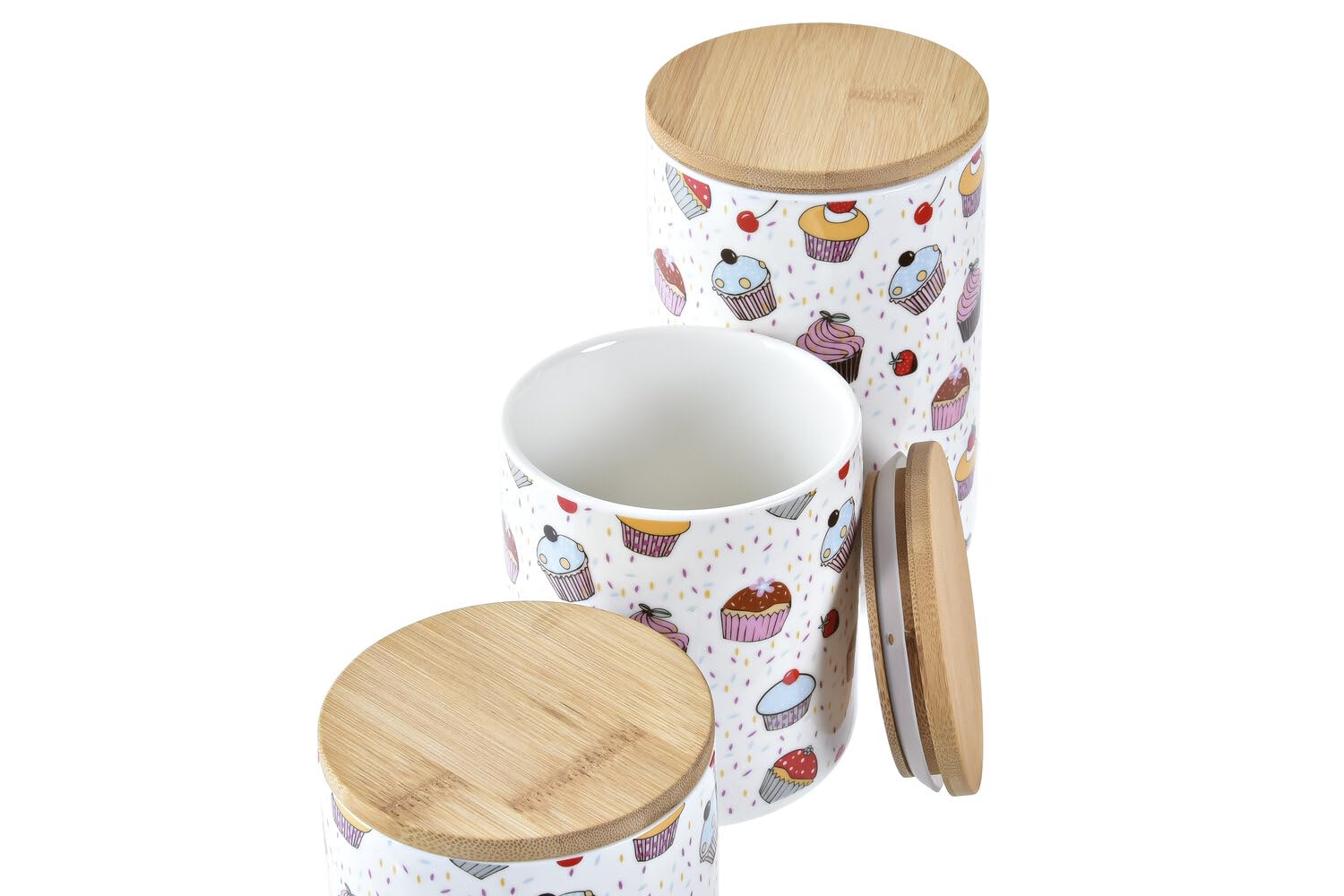 BOTE SET 3 GRES BAMBU 10X10X17 PASTELES MULTICOLOR