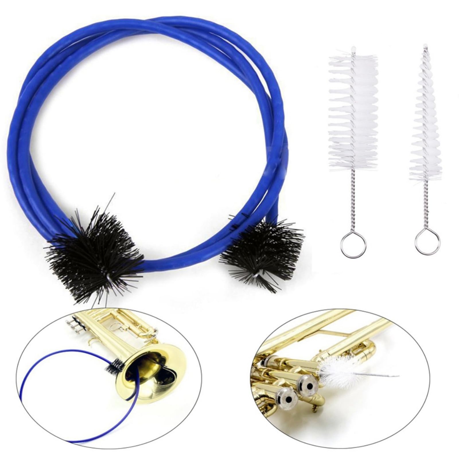 3 PCS Trombone Cleaning Kit Trumpet Cleaning Kit Trumpet Cleaning Brushes Trumpet Cleaning Care Kit Trumpet Cleaning Brushes Set Kit Musical Instrument Maintenance Care Accessory for Trumpets Bugles