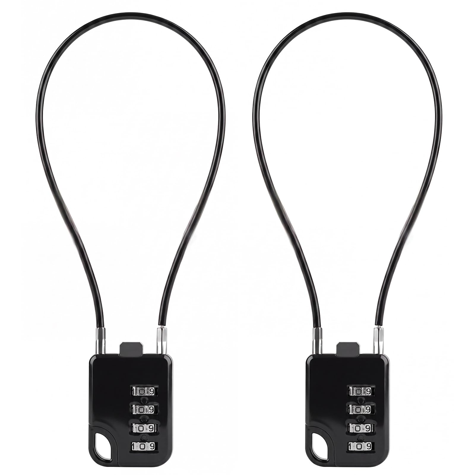 2 Pcs Resettable Combination Padlock with Long Cable 30cm