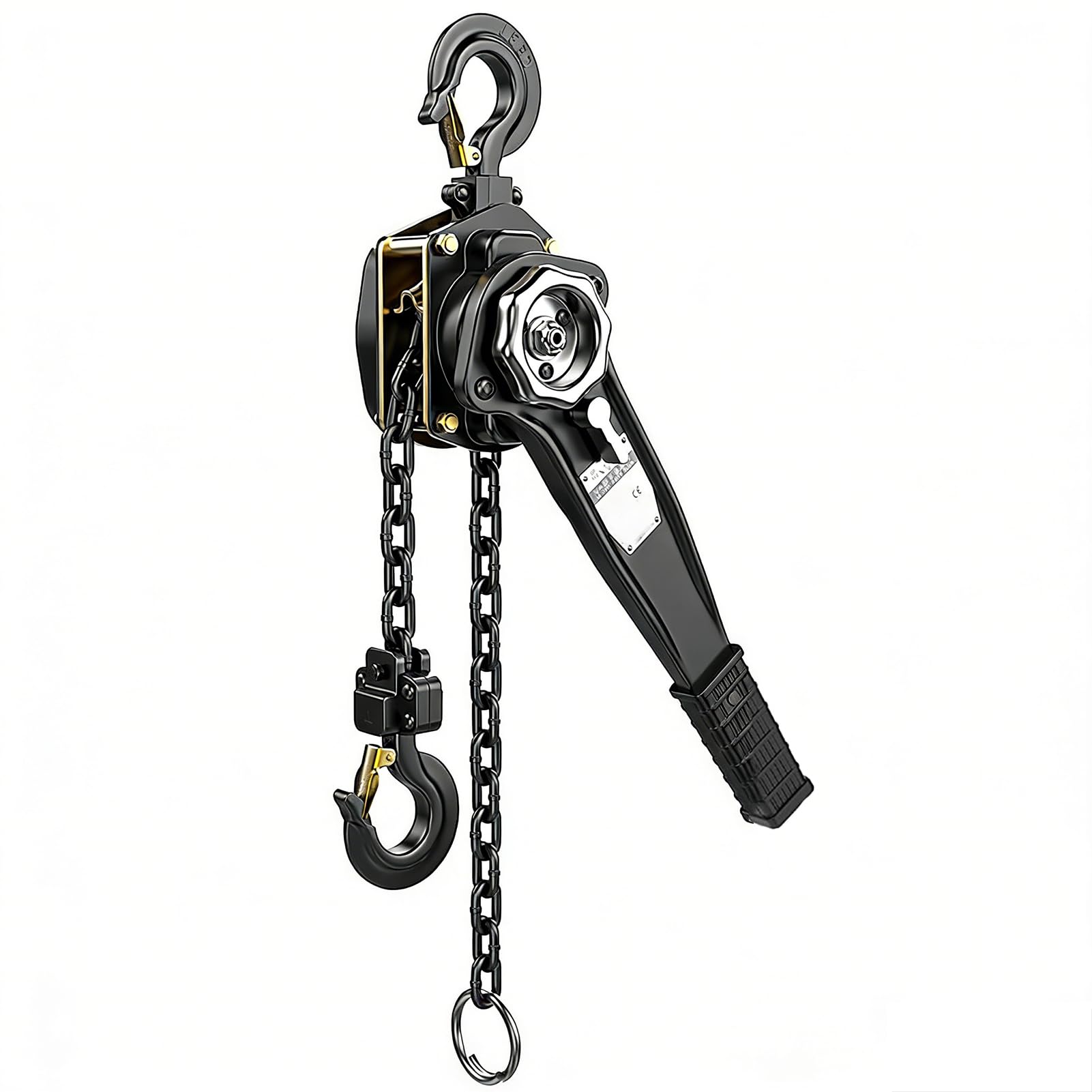 TY&WJ 0,8 Tonnen (800Kg/1760LBS) Hebel Kettenzug, 1,5M Hubhöhe G80-Stahlkette Mit 360° Drehbarer Haken Manueller Hebelzug Für Garagen Lager,4/5ton,3m/10FT