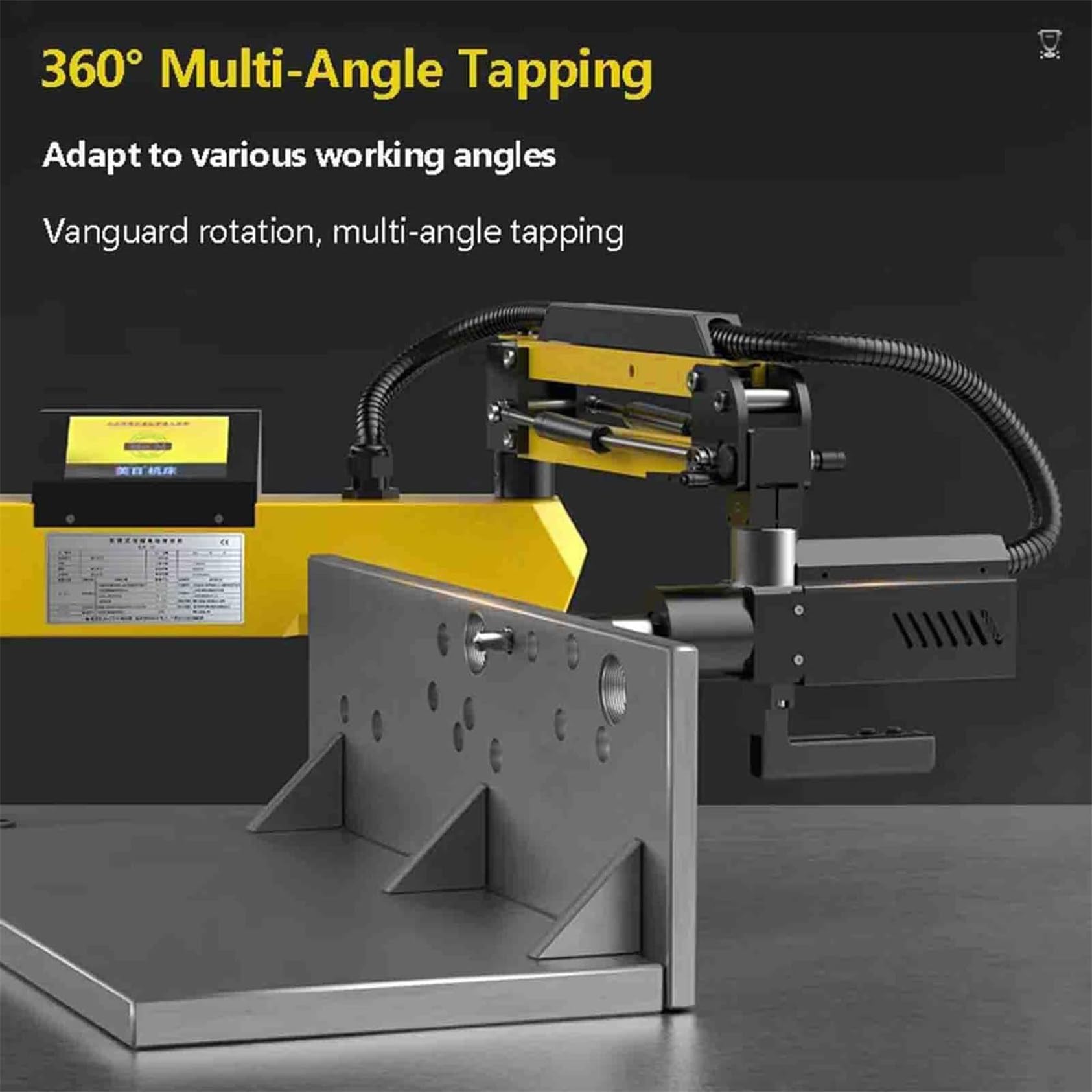 Maschiatrice Elettrica M3-M16, Maschiatrice Universale Da 600 W, 8 Pinze, Maschiatrice Elettrica Multidirezionale a 360° per La Maschiatura Di Acciaio, Ferro, Rame E Alluminio