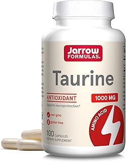 Jarrow Formulas Taurine 1000 mg - 100 Capsules - Antioxidant Amino Acid - Brain Health & Function - Pharmaceutical Grade Taurine Capsules - 100 Servings