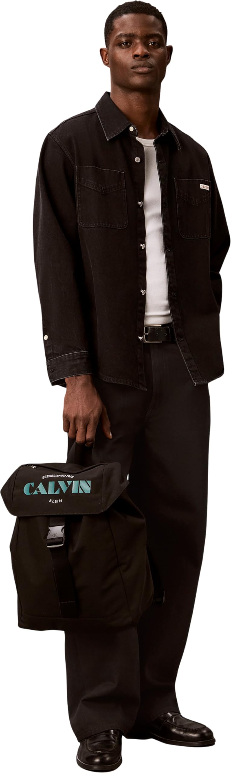 Calvin Klein Mochila Hombre Graphic Flap con logotipo, Negro (Black), Talla Única