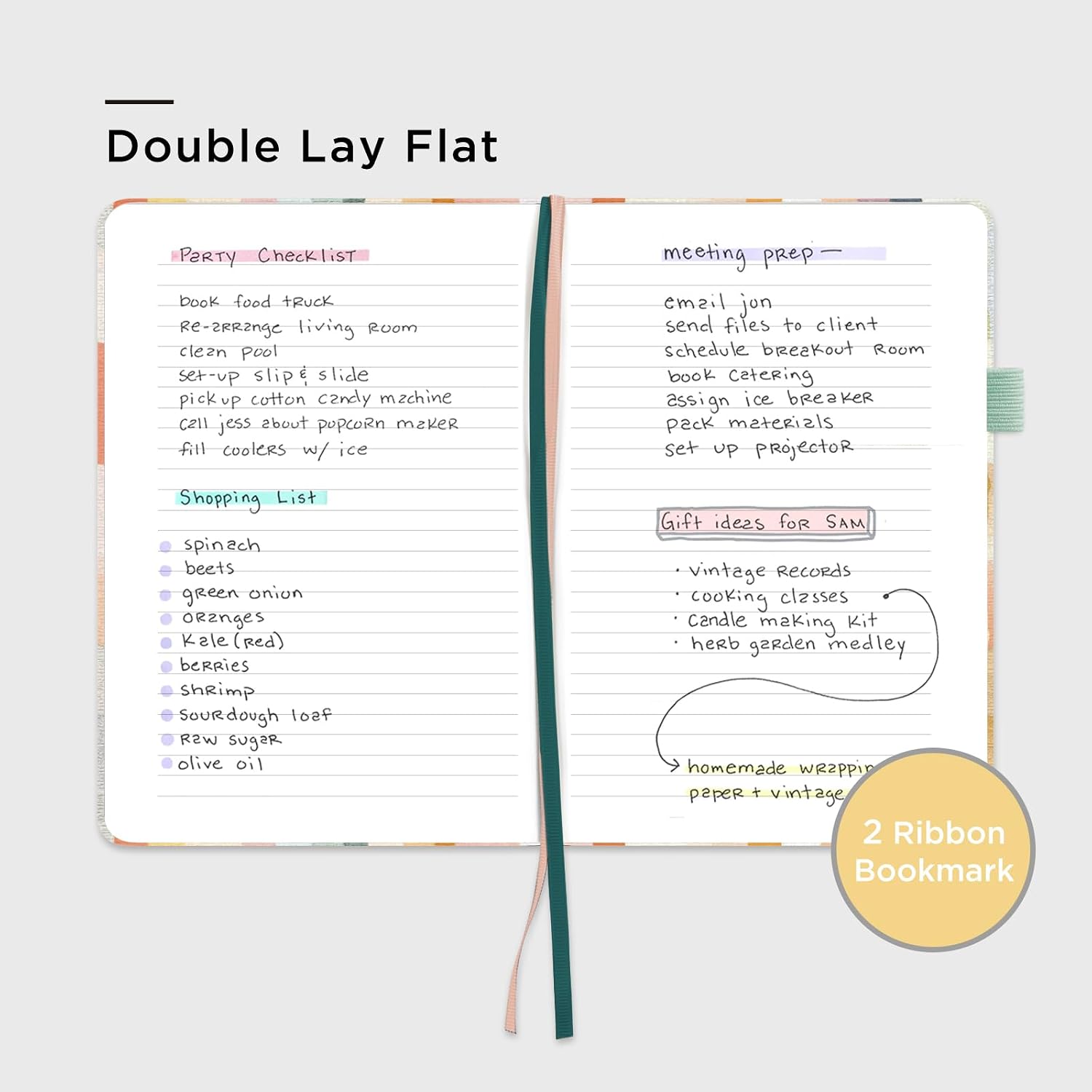 &And Per Se Lined Hardcover Notebook – A5 5.7"x8" College Ruled, 160 Pages, 100gsm Thick Paper – Aesthetic Journal for Women, Gift-Ready Planner, Everyday Writing Notebook (Colorful Stripes) image 3