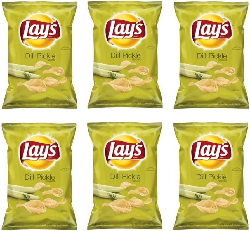 Lay's Dill Pickle Potato Chips 7.75oz Bag (Pack of 6)