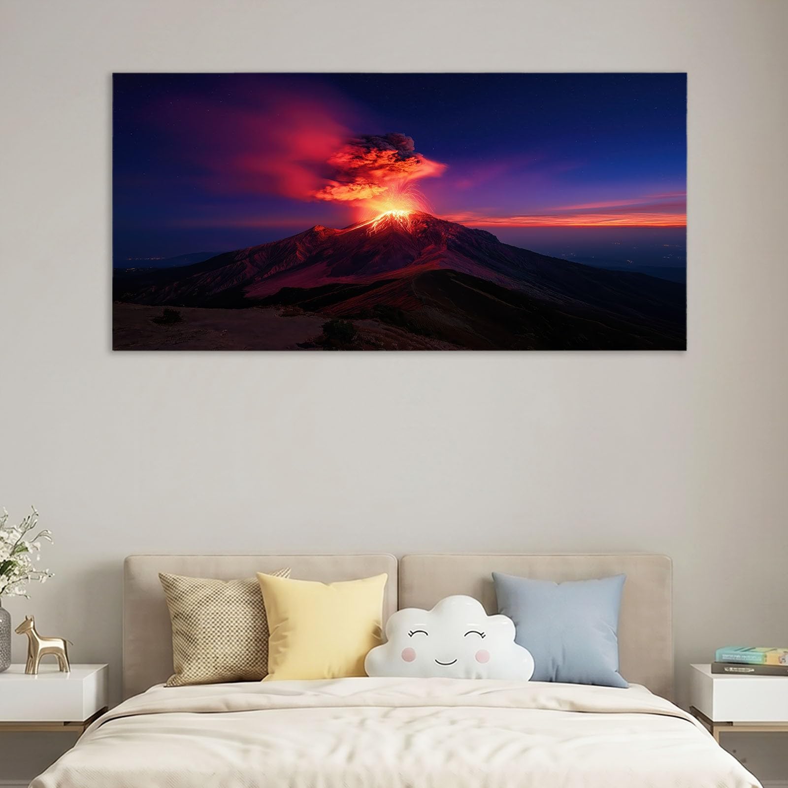 Générique Obraz dekoracyjny na płótnie, 140 x 70 cm, natura, druk na płótnie, dekoracja ścienna, czarny wulkan, do salonu, sypialni, kuchni