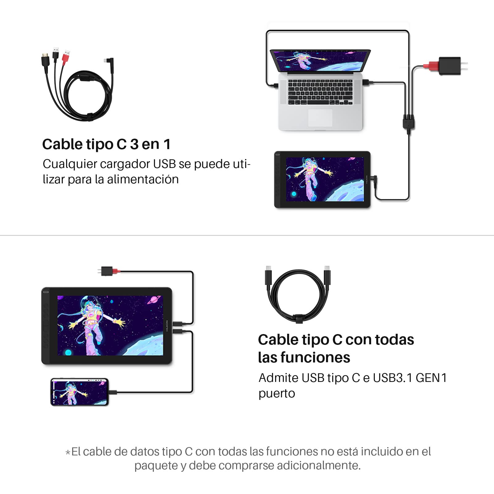 HUION Kamvas 13 Tableta Gráfica con Pantalla, 13,3 Pulgadas Monitor de Dibujo Gráfico con Pantalla, Laminada Completa, con presión de 8192 niveles, Compatible con Android,con Ajustable Soporte,Púrpura | Pantalla laminada completa de 13,3", 120% sRGB. Bolí