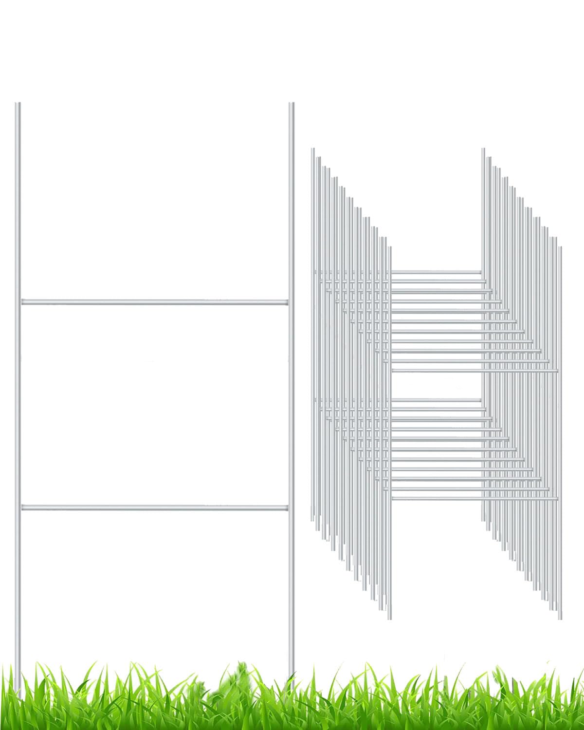 20 Pack Yard Sign Stakes Metal, 18'' x 7'' H Frame Wire Stakes for Yard Signs for Corrugated Plastic Signs Halloween Yard Sign Holder