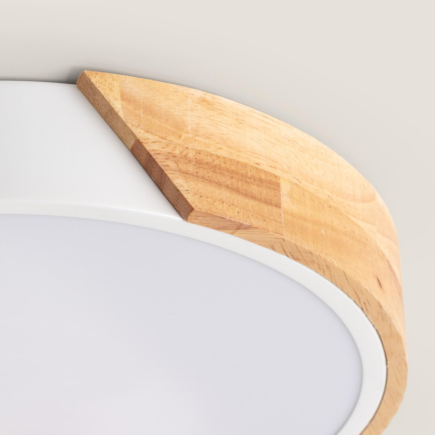LEDKIA Plafón LED 24W Circular Madera y Aluminio Ø418 mm CCT Seleccionable | Ideal para Cocina, Comedor, Habitación