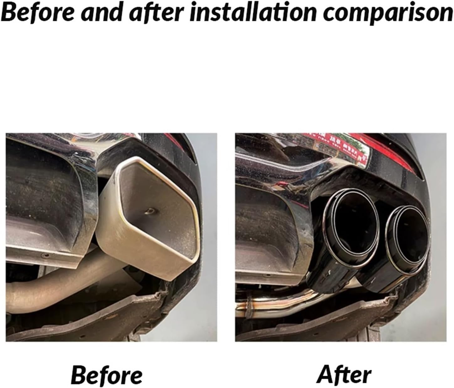 Car Accessories Quad Exhaust Tip Compatible For VW Touareg 2012-2017 Black Stainless Steel Muffler Tip Car Exhaust Tip Nozzle(Silver), hongbyy46432 store