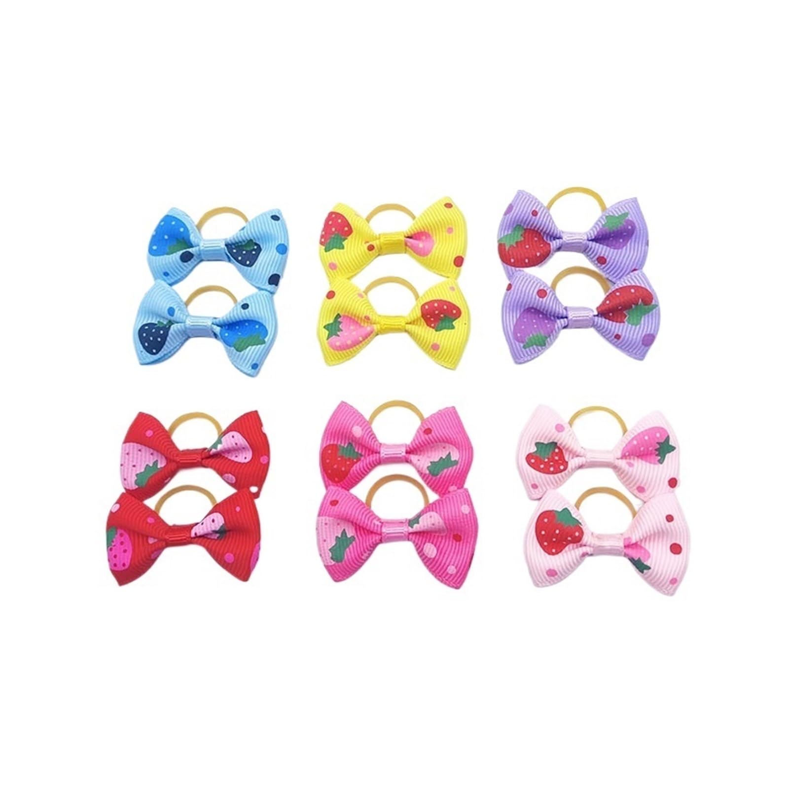 Nœuds pour poils de chien avec bande élastique en caoutchouc (Lot de 100)