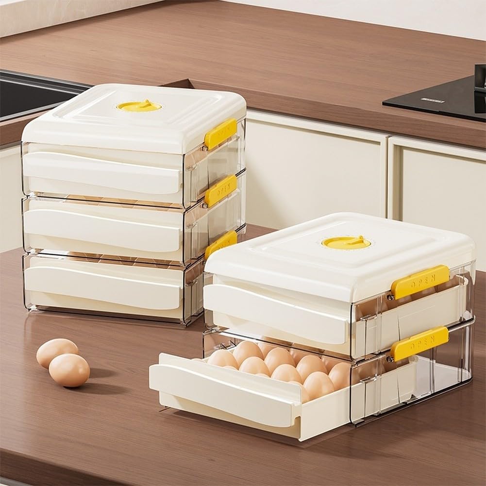 Eierbehälter Kühlschrank 27cm Stapelbar PET+PP(Yellow)