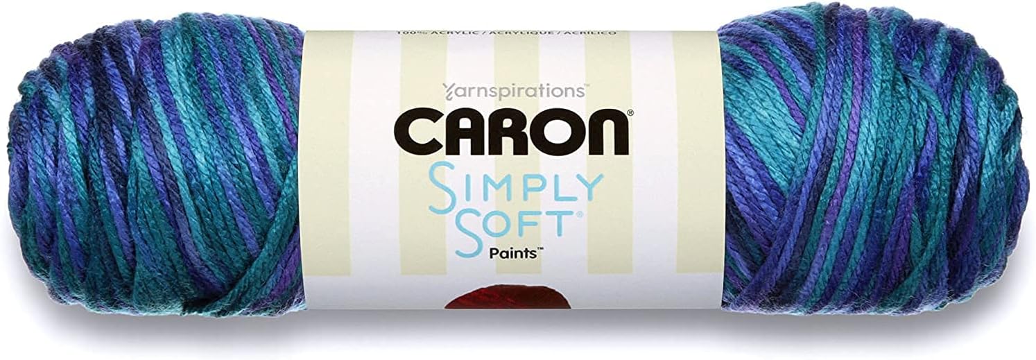 Caron Simply Soft Oceana Paints Yarn - 3 Pack of 141g/5oz - Acrylic - 4 Medium (Worsted) - 235 Yards - Knitting/Crochet