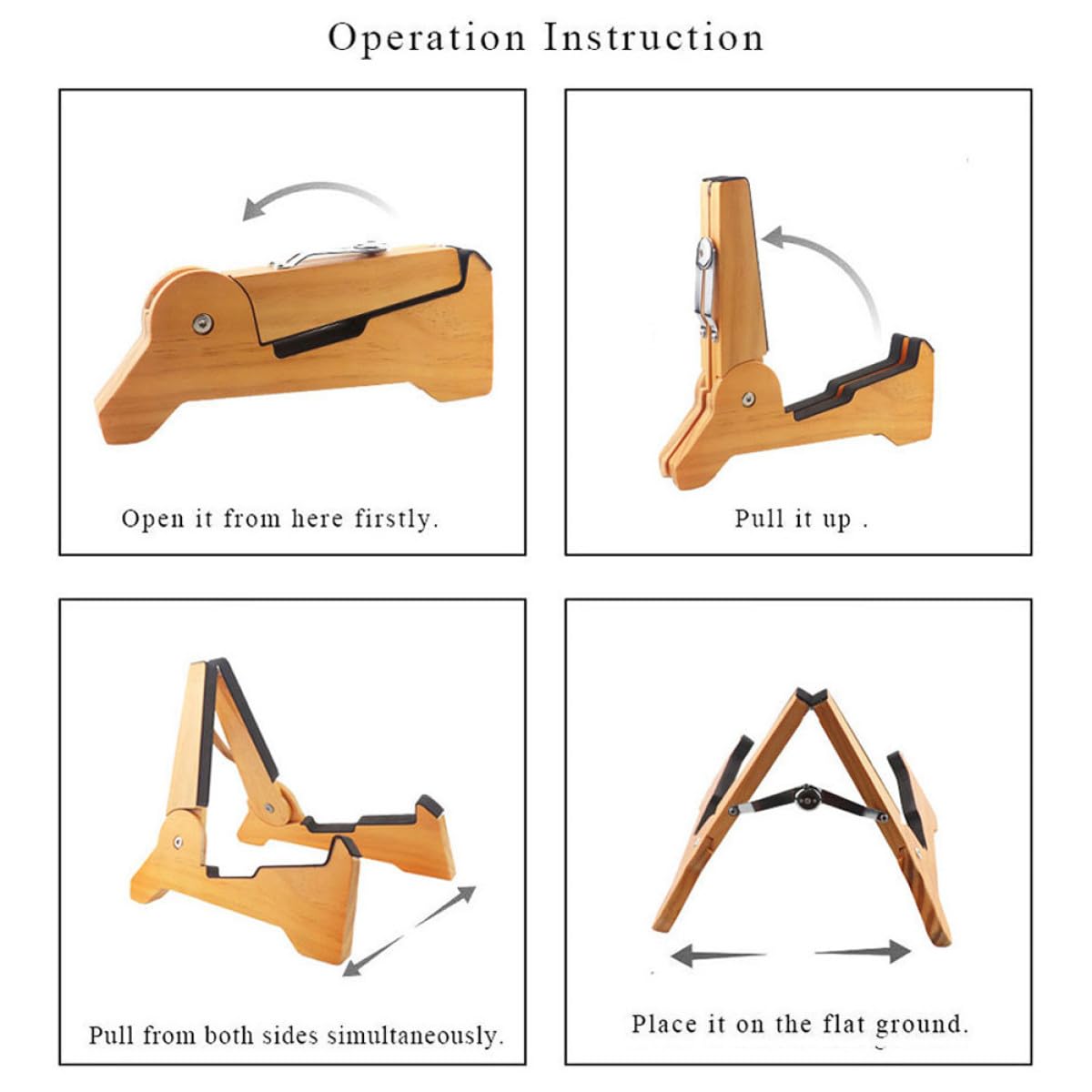 BESPORTBLE Supporto per Chitarra e Basso in Legno Leggero e Portatile, Stand per Chitarra Elettrica per Negozio di Strumenti Musicali e Utilizzo Domestico