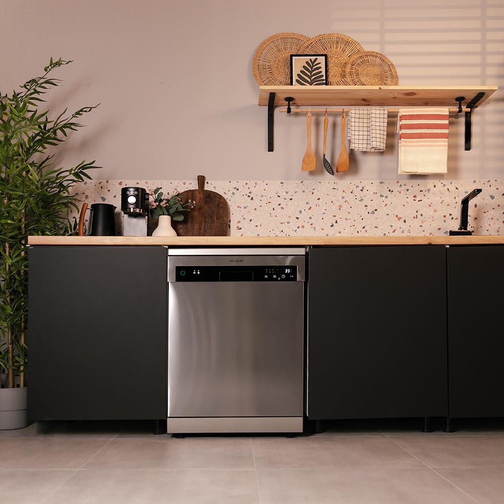 Cecotec Lavavajillas Libre Instalación 60cm Bolero Aguazero 6110 Inox. 1850W, 13 Cubiertos y 6 Programas, Función Media Carga, Programa 3 en 1, Delay Start, Dry+, FullTouch y ChildLock, Inox — view 4